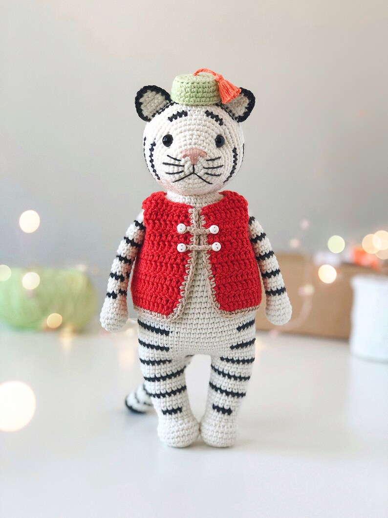 Amigurumi white tiger pattern Crochet pdf pattern Etsy