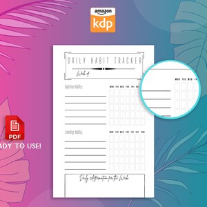 Habit Tracker KDP Interior Template Amazon KDP Interior 6 X 9 Habit ...