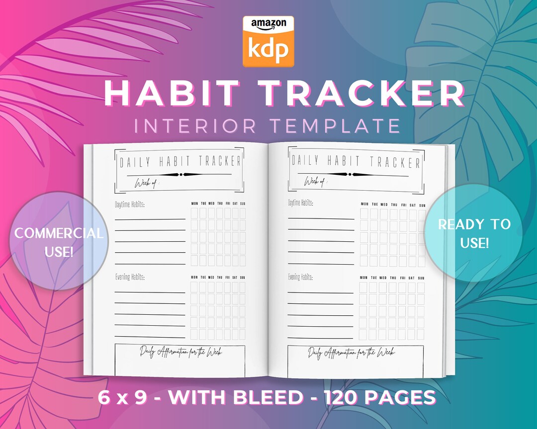 Habit Tracker KDP Interior Template Amazon KDP Interior 6 X 9 Habit ...