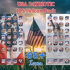 Ios 14 Icons Rustic American Red And Blue App Icons Etsy