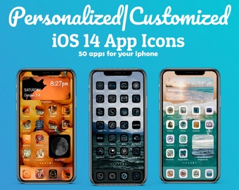 iOS 14 Custom Personalized App Icons | 50 pack | Fast Delivery | Completely Customized Theme | Custom App Packs