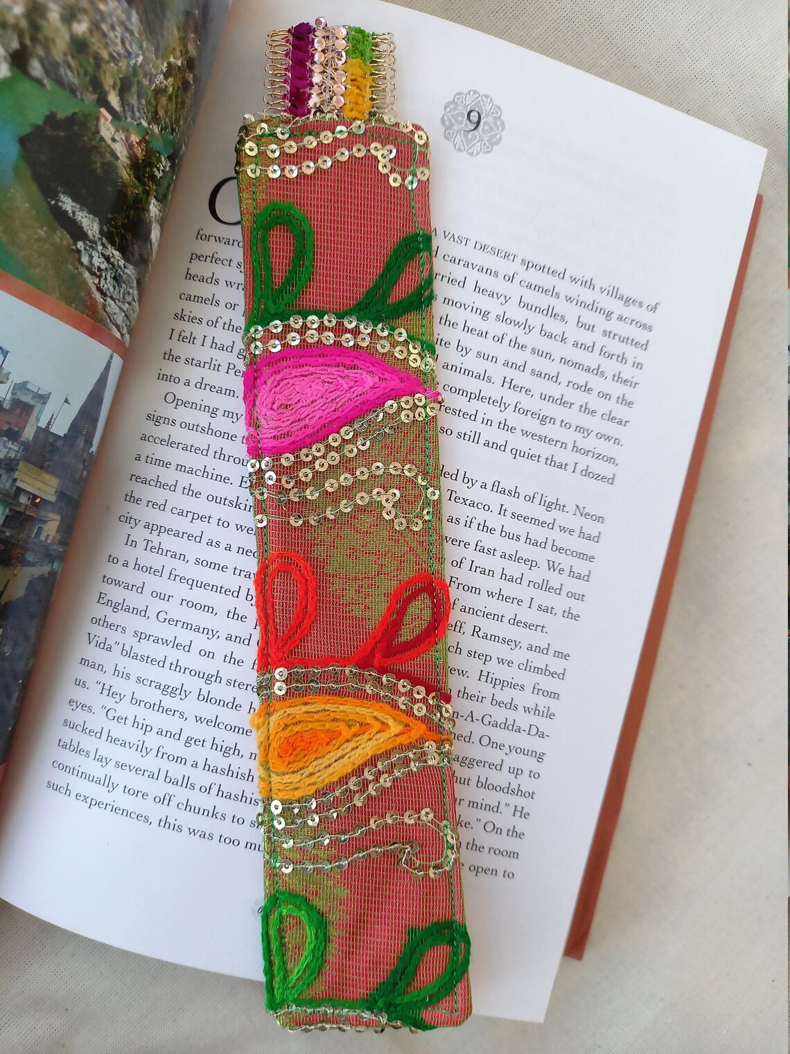 Indian Style Fabric Bookmark Upcycled Indian Colourful Etsy