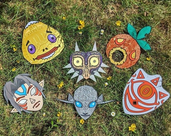 Legend of Zelda Mask Set: 3D Printed Glow-in-the-Dark Masks