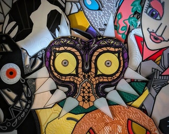 Zelda Majora's Mask Wall Art: 3D Printed Glow-in-the-Dark Mask Set