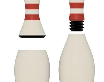 Bowling Pin 3D Print Files: Strike and Store (Screw/Pop Top)
