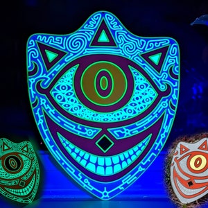 Mask of Truth, The Legend of Zelda: Majora&#39;s Mask/Ocarina of Time, 3D printed and glow in the dark