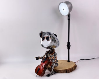 Solo Cello Performance in the Light | Cello Player Table Lamp | Gift for cello player,cellist,cello teacher