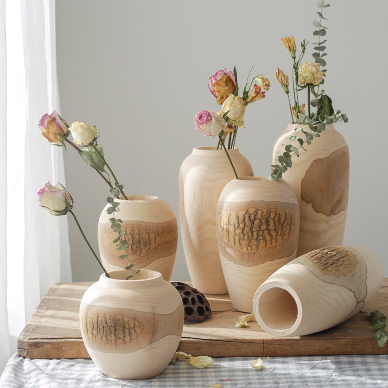Dried Flower Wooden VaseTabletop vase for dried flowersHome Etsy