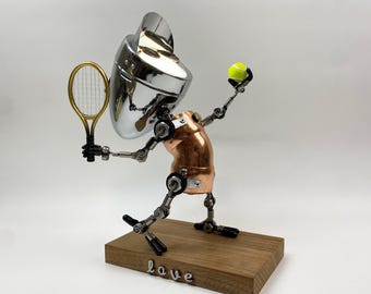 Lampada in metallo personalizzata con giocatore di tennis - Decorazione unica a tema sportivo - Regalo perfetto per gli amanti del tennis e i giocatori