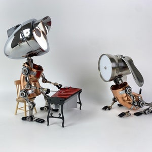 Marimba Player Lamp with Adorable Musical Dog Companion | Gift for Xylophone player,Marimba Player