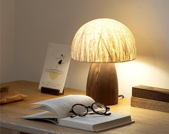 Mushroom Lamp From The Forest | Wooden Mushroom Table Lamp | Room Decor, Birthday Gift, Mom Gift