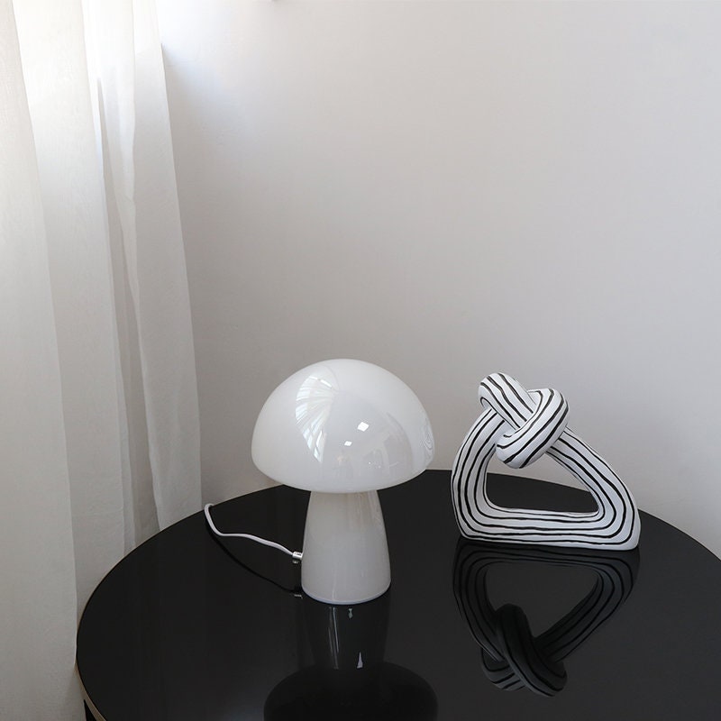 White mushroom lampLight brown mushroom lampVintage Bedside | Etsy