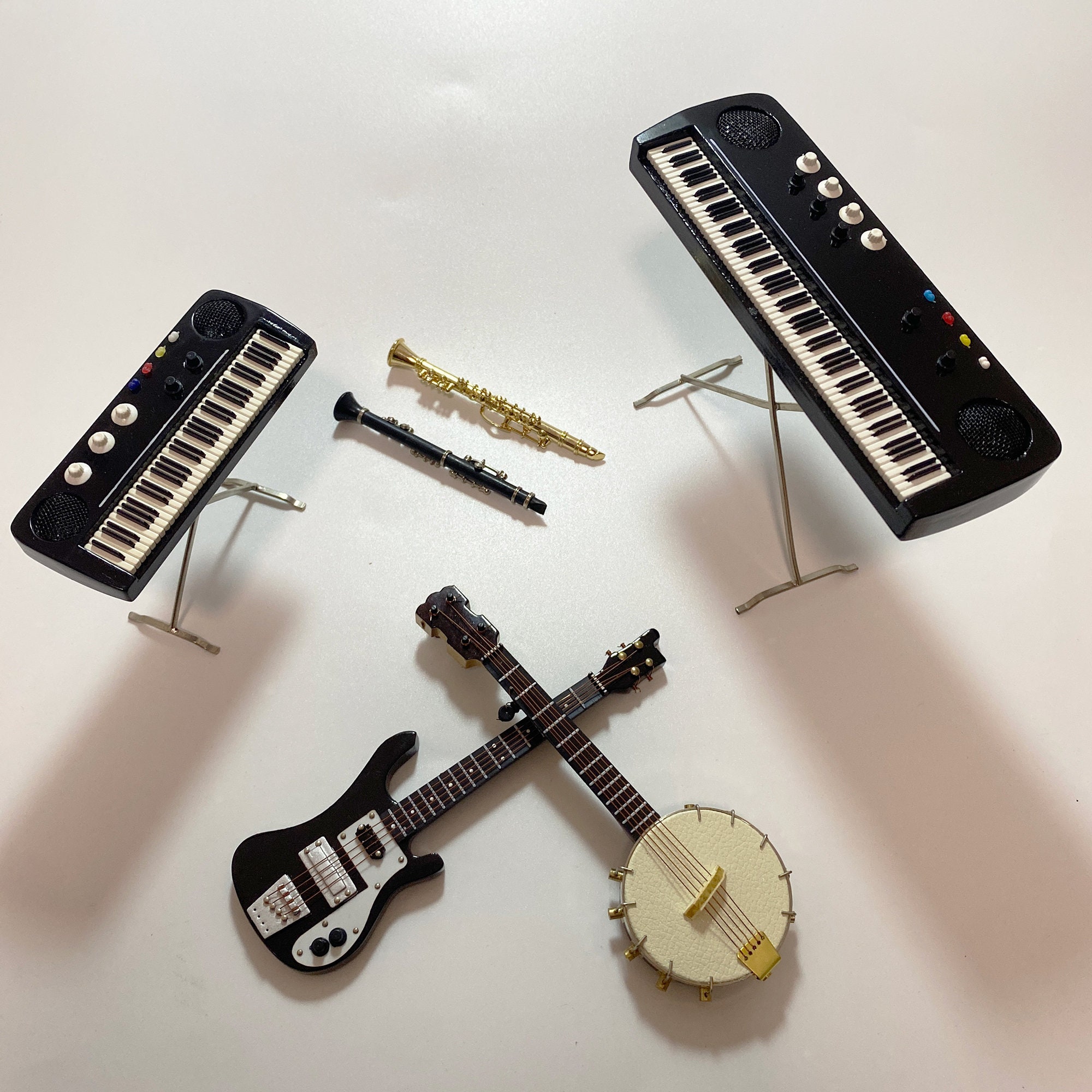 Clarinetto Basso In Miniatura Jadpes - Modello Decorativo Con Supporto, Per Collezionisti - Foto 8