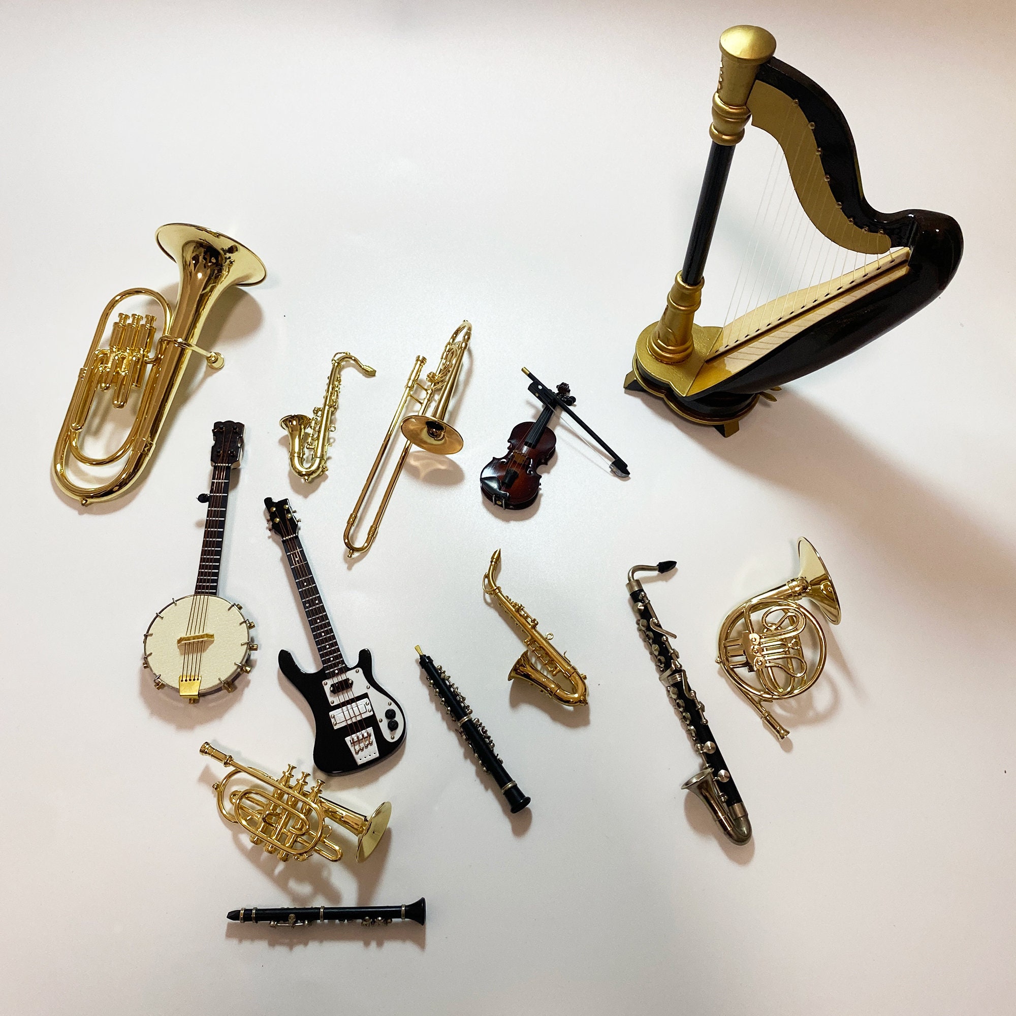 Instruments de musique à vent miniatures - 4 pcs - Miniature décorative -  Creavea