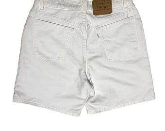 Levi’s Jeans 90s Vintage White Denim Jean Shorts Womens 30”
