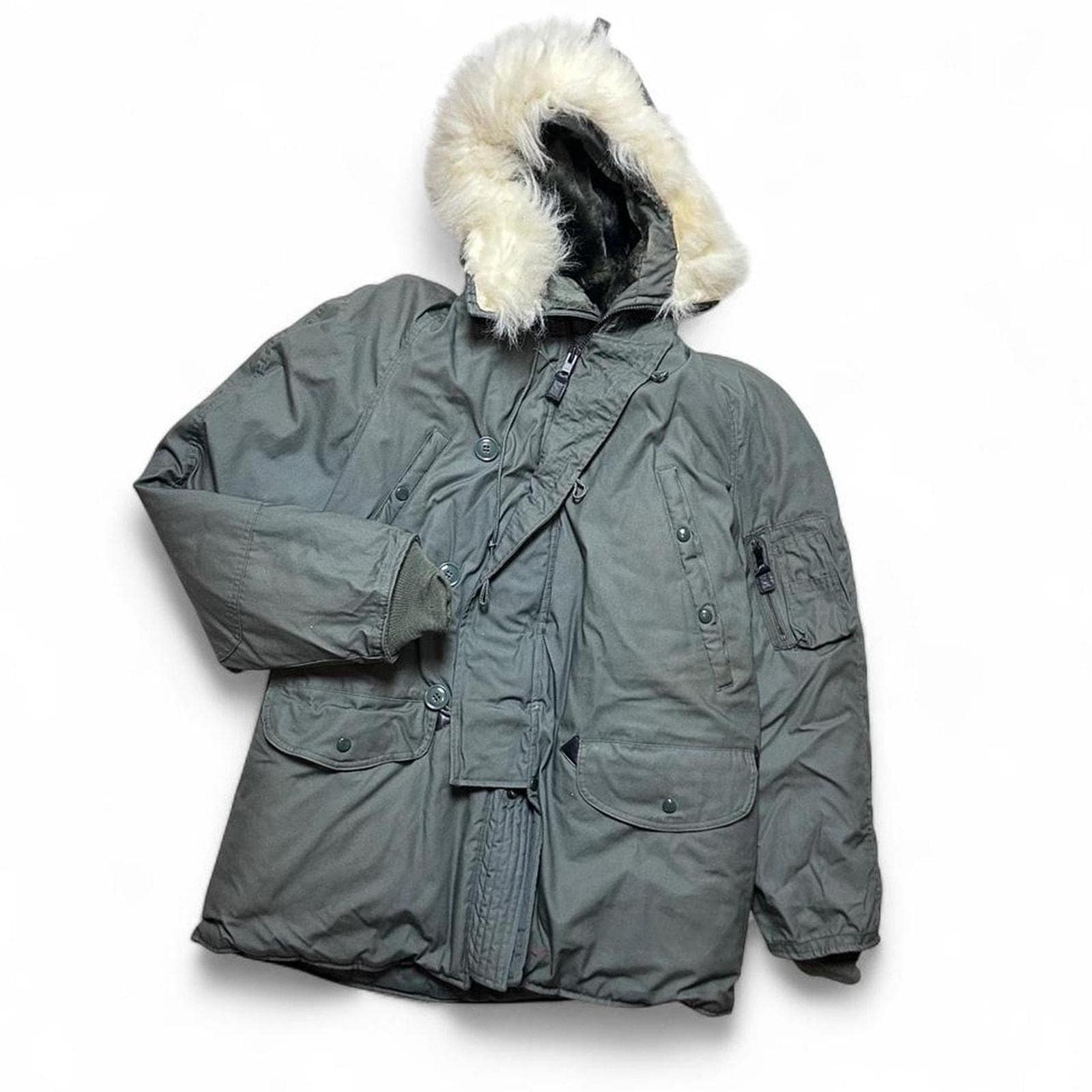 貴重◎ 90's Eddie bauer n-3b vintage us Vintage 90s Eddie Bauer Polar Parka Coyote Fur Down Parka Jacket