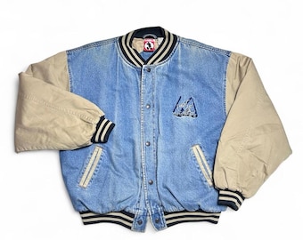 Chaqueta vaquera universitaria vintage de Disney Mickey Inc. Mouse de los años 90, talla XL