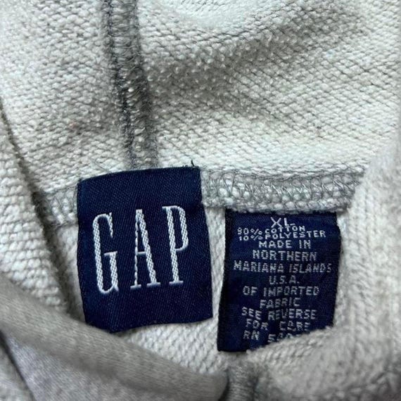 GAP Athletic 90s Vintage Heather Grey Sportswear Hoodie Sweatshirt