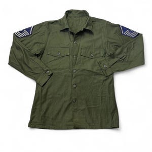 US Military Army Vintage 60s Cotton Sateen OG-107 Shirt Jacket Vietnam Era Med