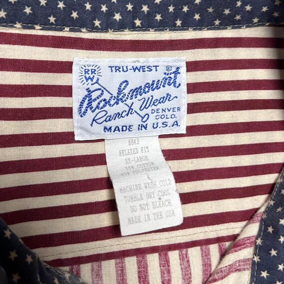 Rockmount 80s VTG USA Made Flag Pearl Snap Western Long Sleeve