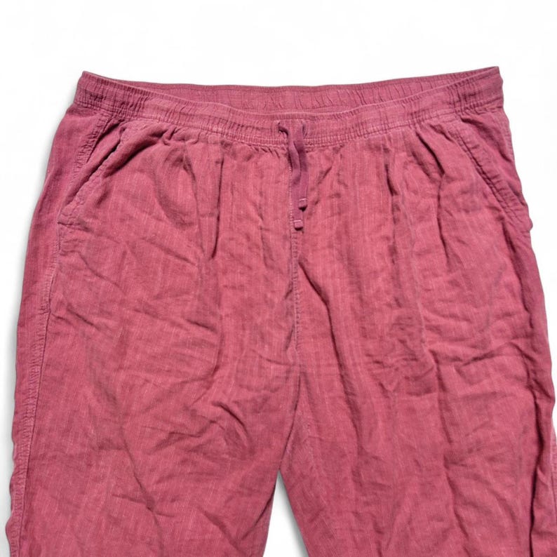 Patagonia Island Hemp Organic Cotton Pink Jogger Drawstring Lounge Pant Women XL image 2