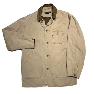Banana Republic Vintage Leather Collar Safari Khaki Field Jacket Small
