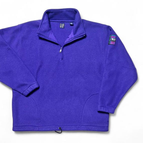 90s OLD GAP スウェット パープル XL GAP 90s Vintage Alpine Purple Fleece 1/4 Zip Sweatshirt Sportswear
