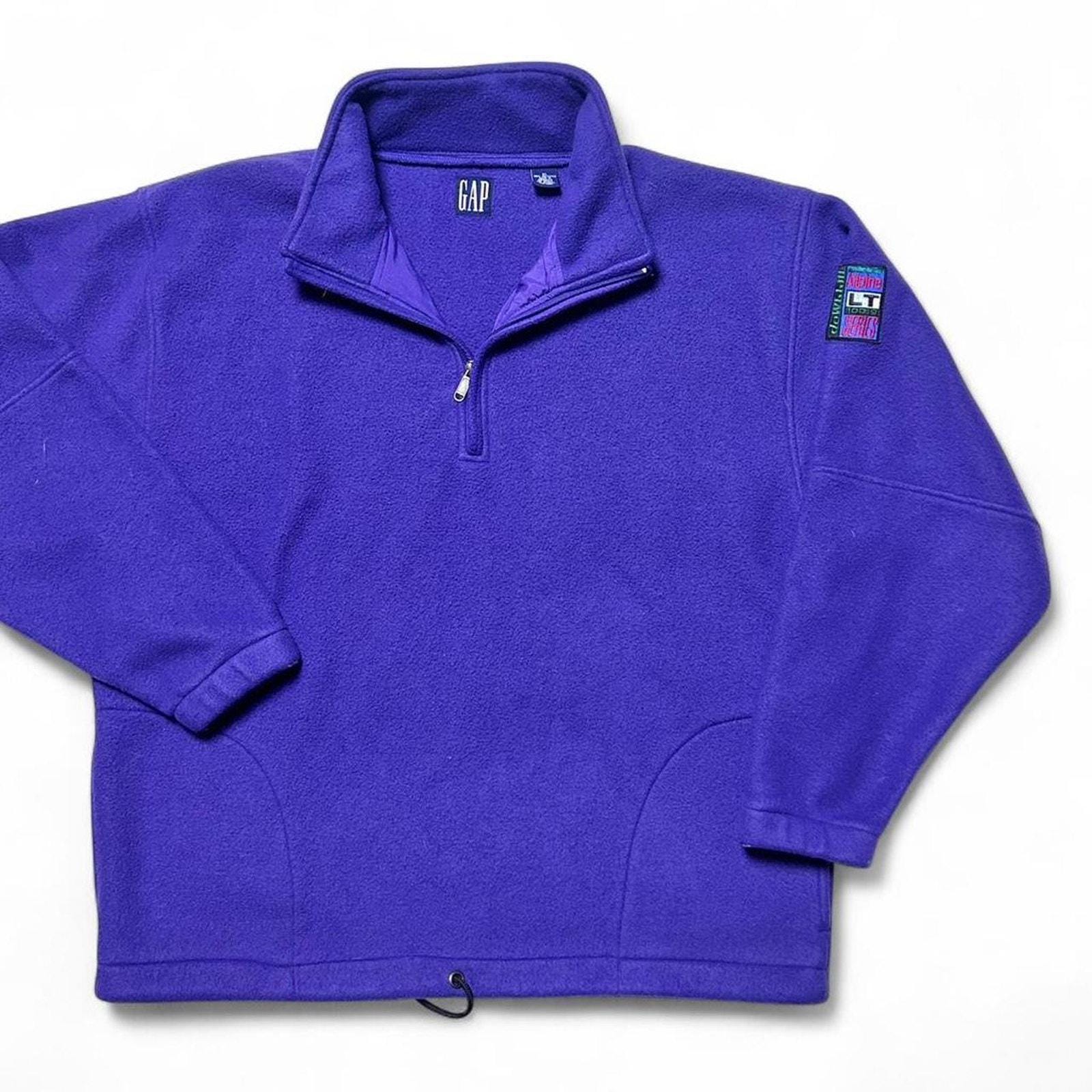 GAP 90s Vintage Alpine Purple Fleece 1/4 Zip Sweatshirt Sportswear