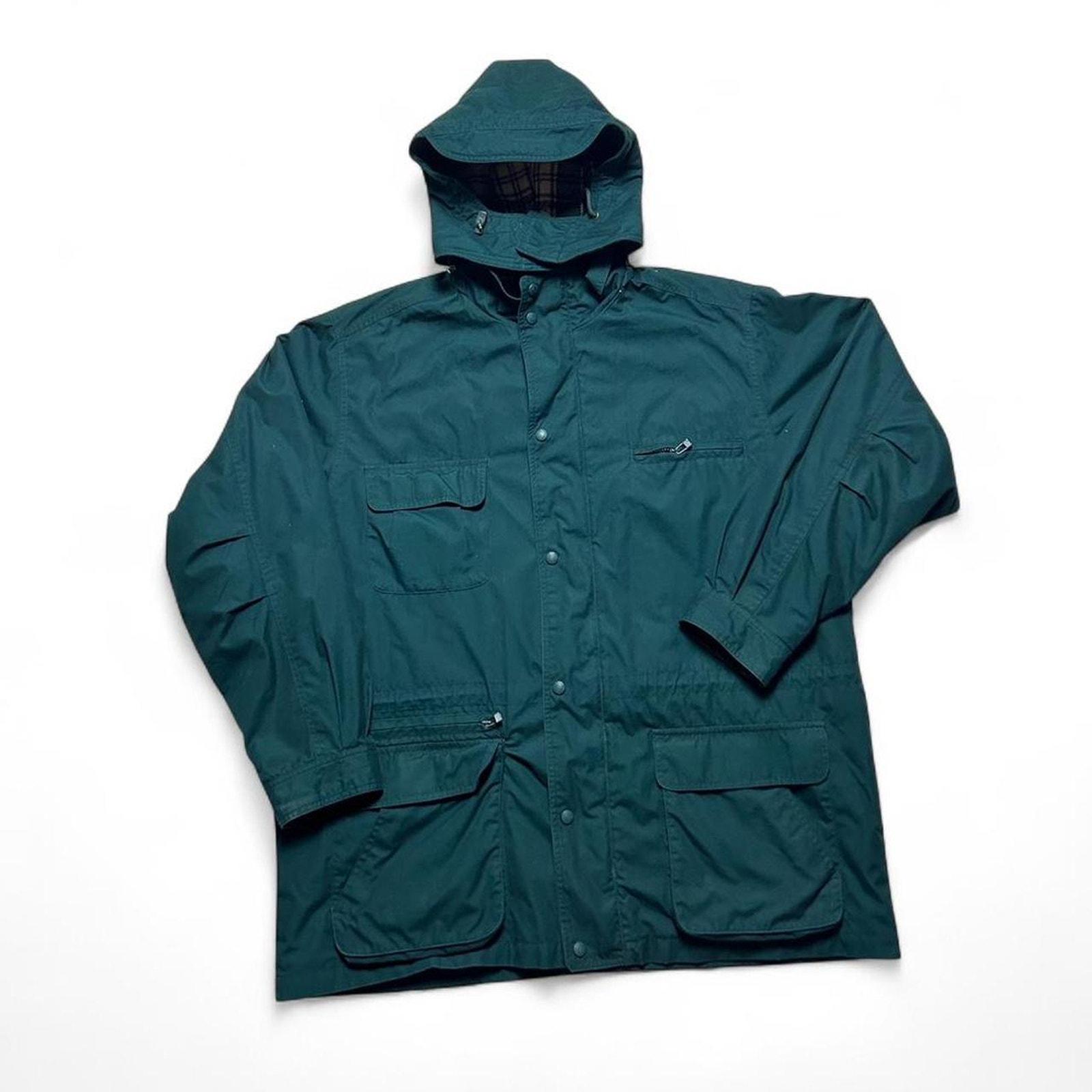Eddie Bauer 90s Vintage Wool Plaid Lined Mountain Parka Forest