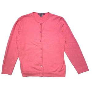 Saks Fifth Avenue Vintage 90s 100% Cashmere Baby Pink Cardigan Sweater