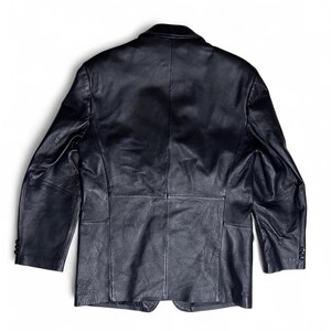 Stafford 90s Vintage Schwarz Leder Sport Mantel Blazer 42L Bild 5