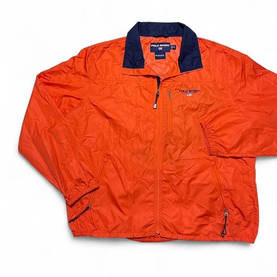 ジャケット・アウター 90s Polo Ralph Lauren Windbreaker Jacket Polo Sport Ralph Lauren 90s Vintage Orange Zip up Windbreaker