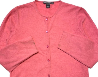 Saks Fifth Avenue Vintage 90s 100% Cashmere Baby Pink Cardigan Saks Fifth Avenue Vintage 90s 100% Cashmere Baby Pink Cardigan