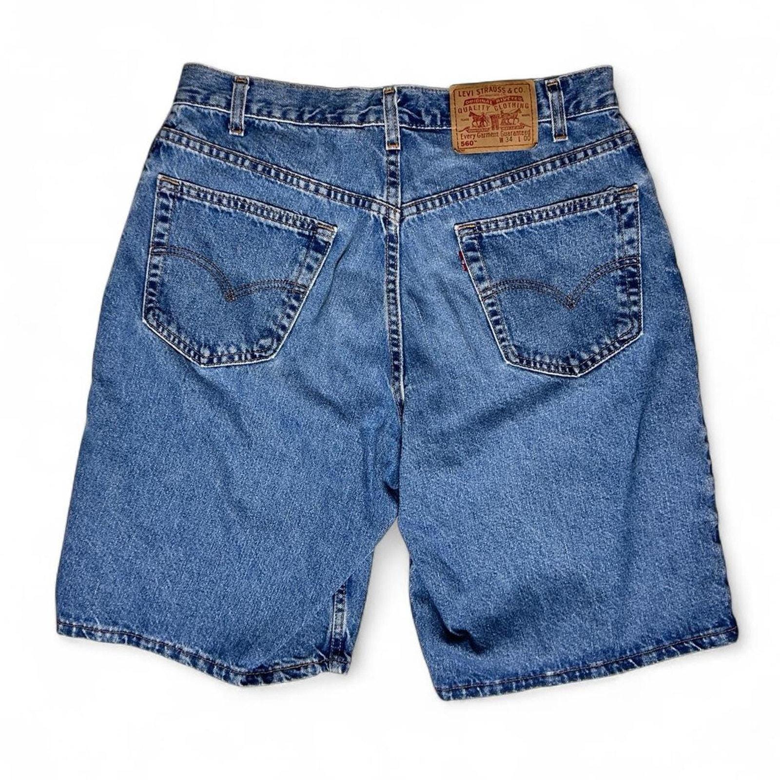 Levi's Jeans 560 90s Vintage USA made Loose Fit Denim Jean Shorts 33"