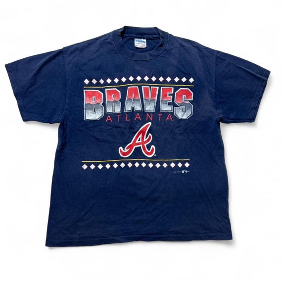 Atlanta Braves 90s Vintage MLB Baseball Hanes Graphic Shirt Large