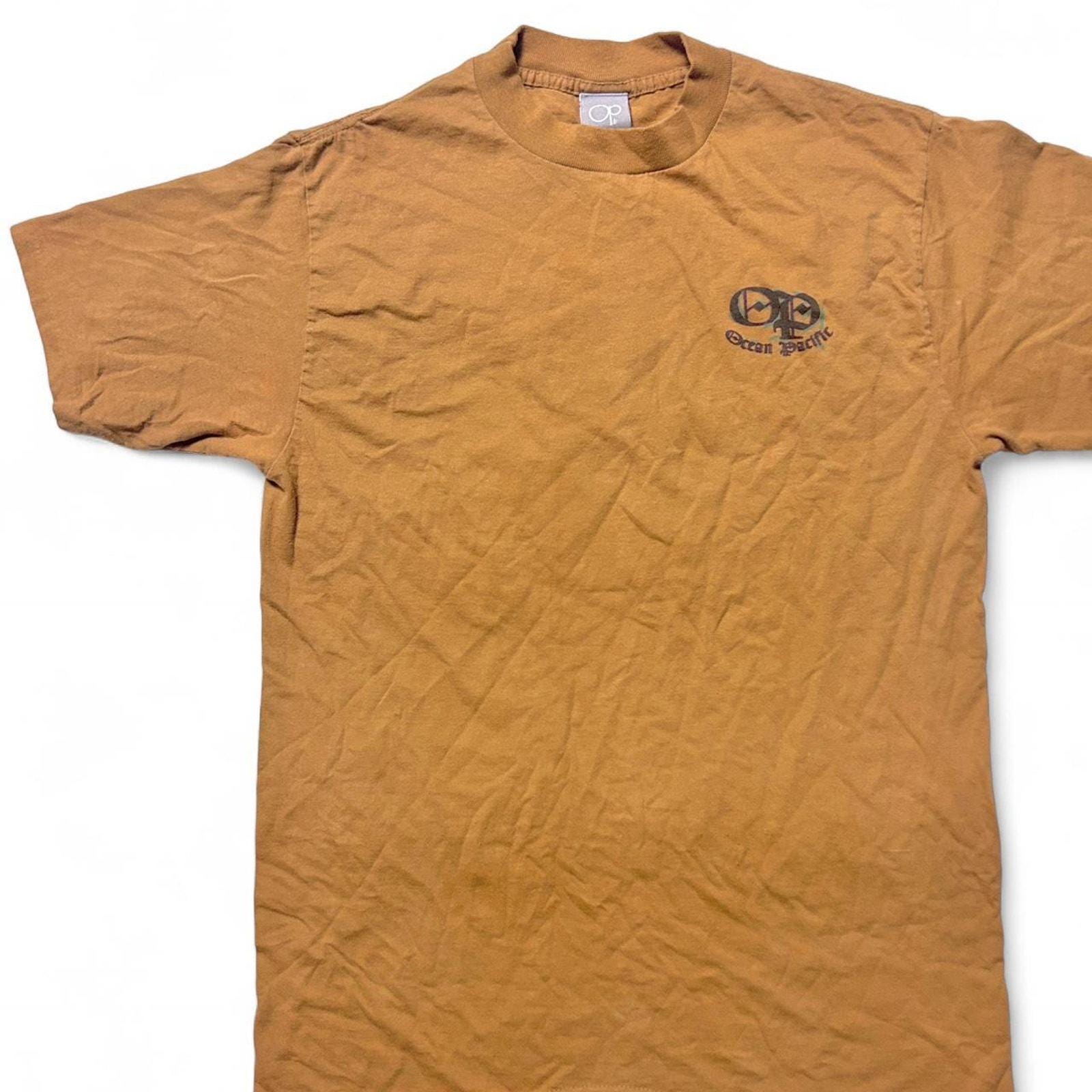 Ocean Pacific 90s Vintage USA Made T-shirt Brown Surf Skate 