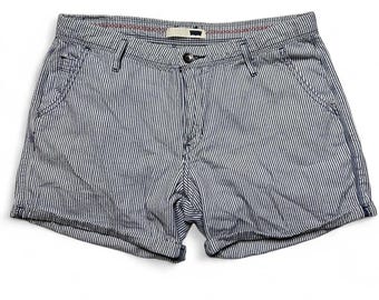 Levi's Jeans Vintage Y2k Hickory Stripe Baumwolle Nadelstreifen Shorts Damen 32”