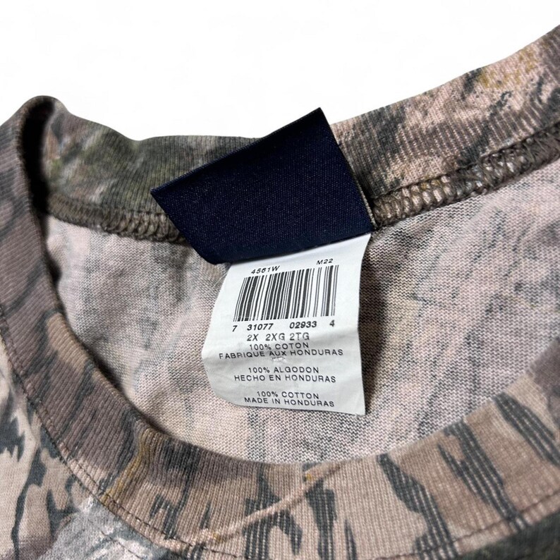 Maglietta mimetica da caccia a maniche lunghe Mossy Oak Shadow Branch Vintage Y2k, 2XL immagine 5