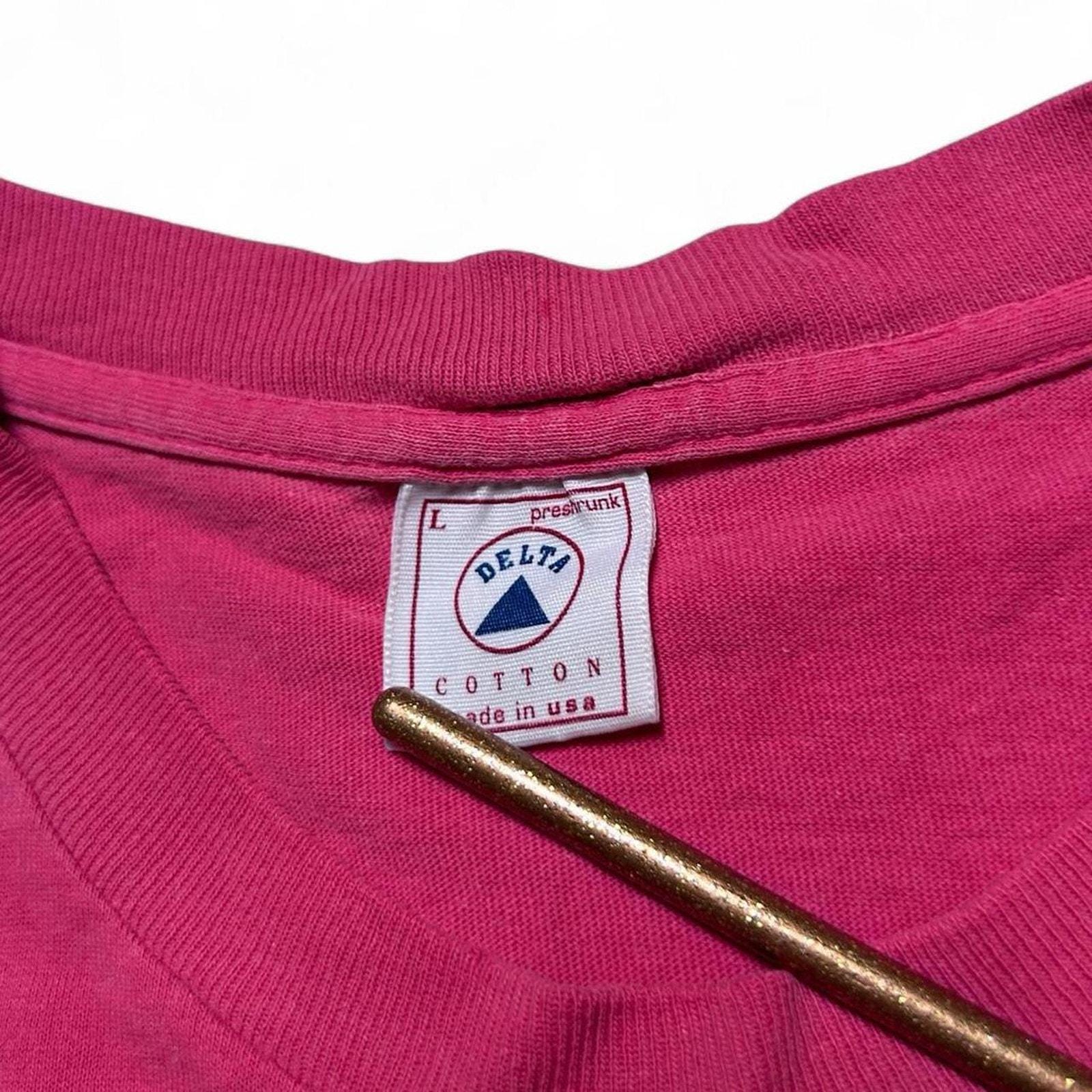 Life is Good Vintage 80s Made USA Pink Single Stitch Short Sleeve 