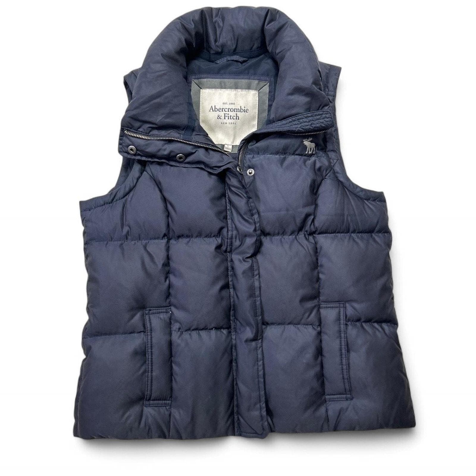 Abercrombie & Fitch Y2k Navy Blue Nylon Shell Goose Down Puffer