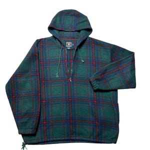 Chaps Ralph Lauren VTG 90s Plaid Anorak Fleece XL - Etsy