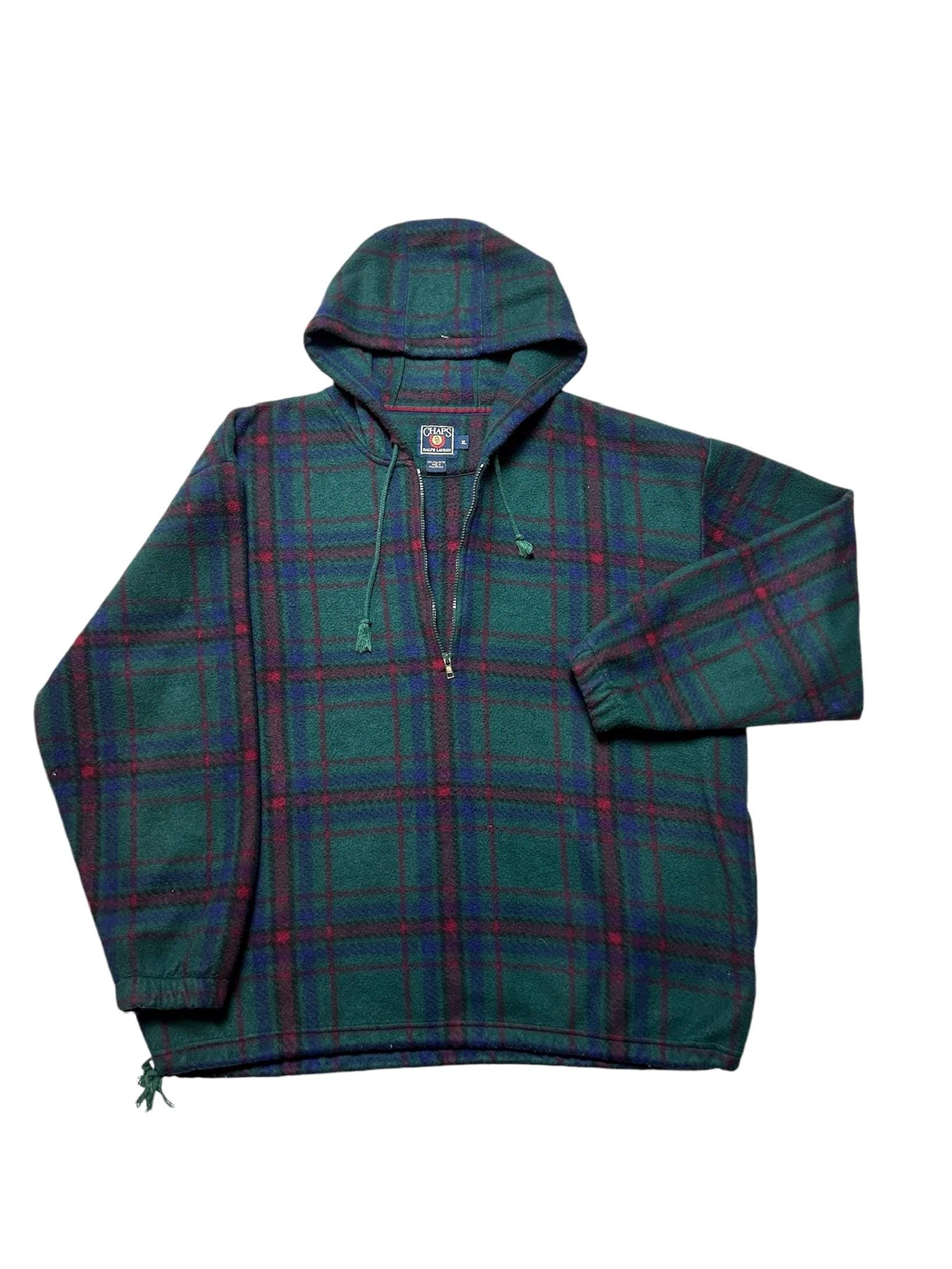 Chaps Ralph Lauren VTG 90s Plaid Anorak Fleece XL - Etsy