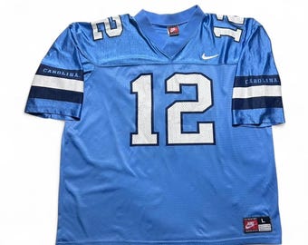 UNC Carolina Tarheels 90s Vintage Nike Team Sports  Football Jersey Large