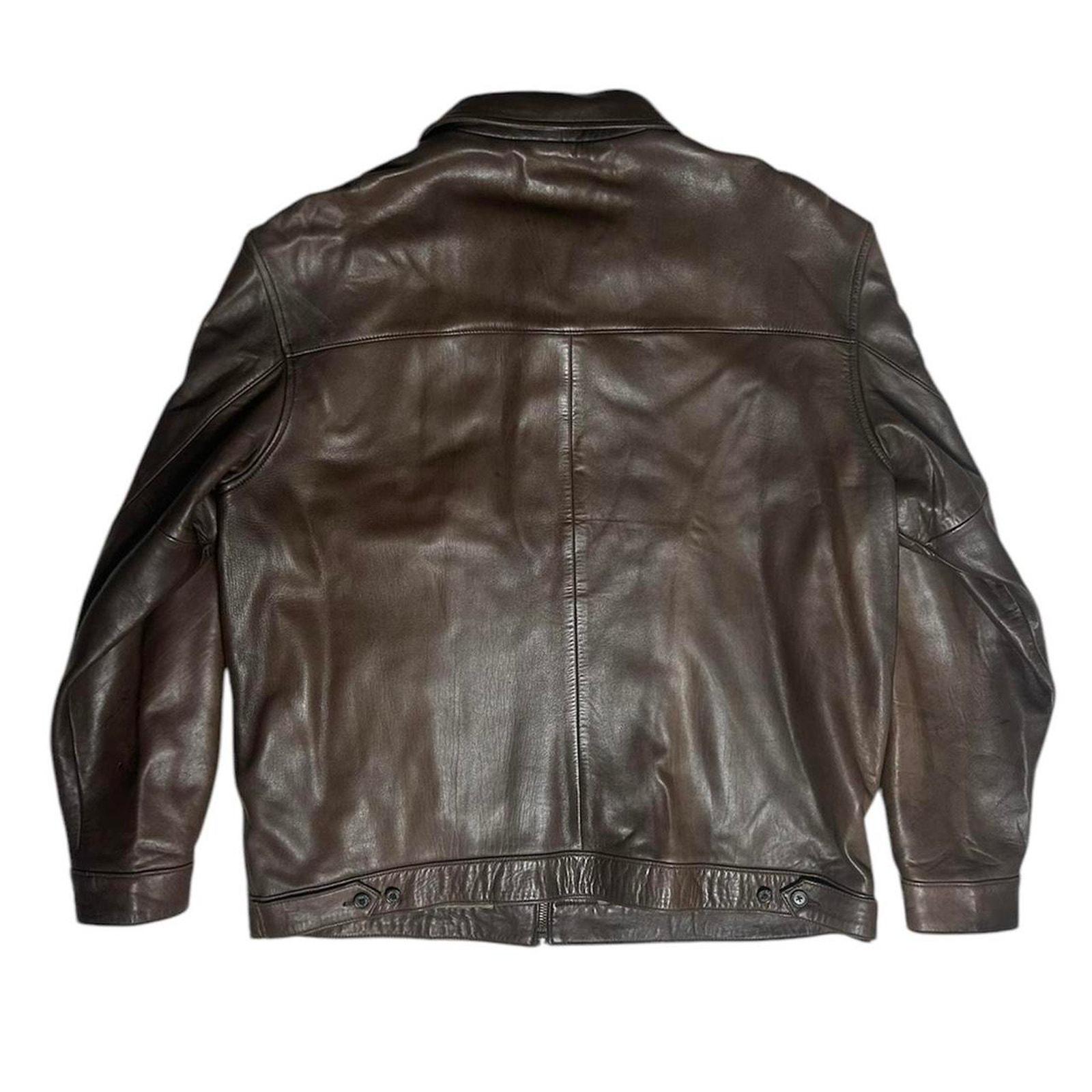 ジャケット・アウター 90s Polo Ralph Lauren Brown Leather jkt Vintage 90s Polo Ralph Lauren Men's Light Brown Leather