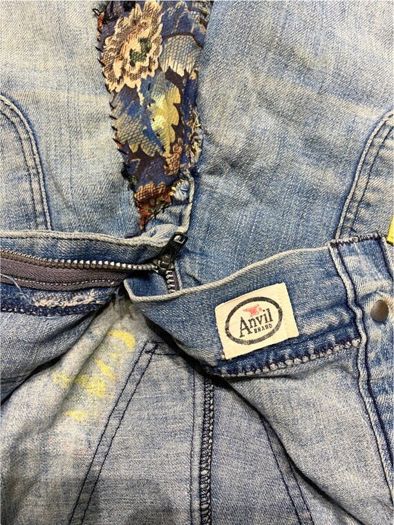 Anvil Brand Vintage 60s Patched Hippie Jeans Bell Bottoms