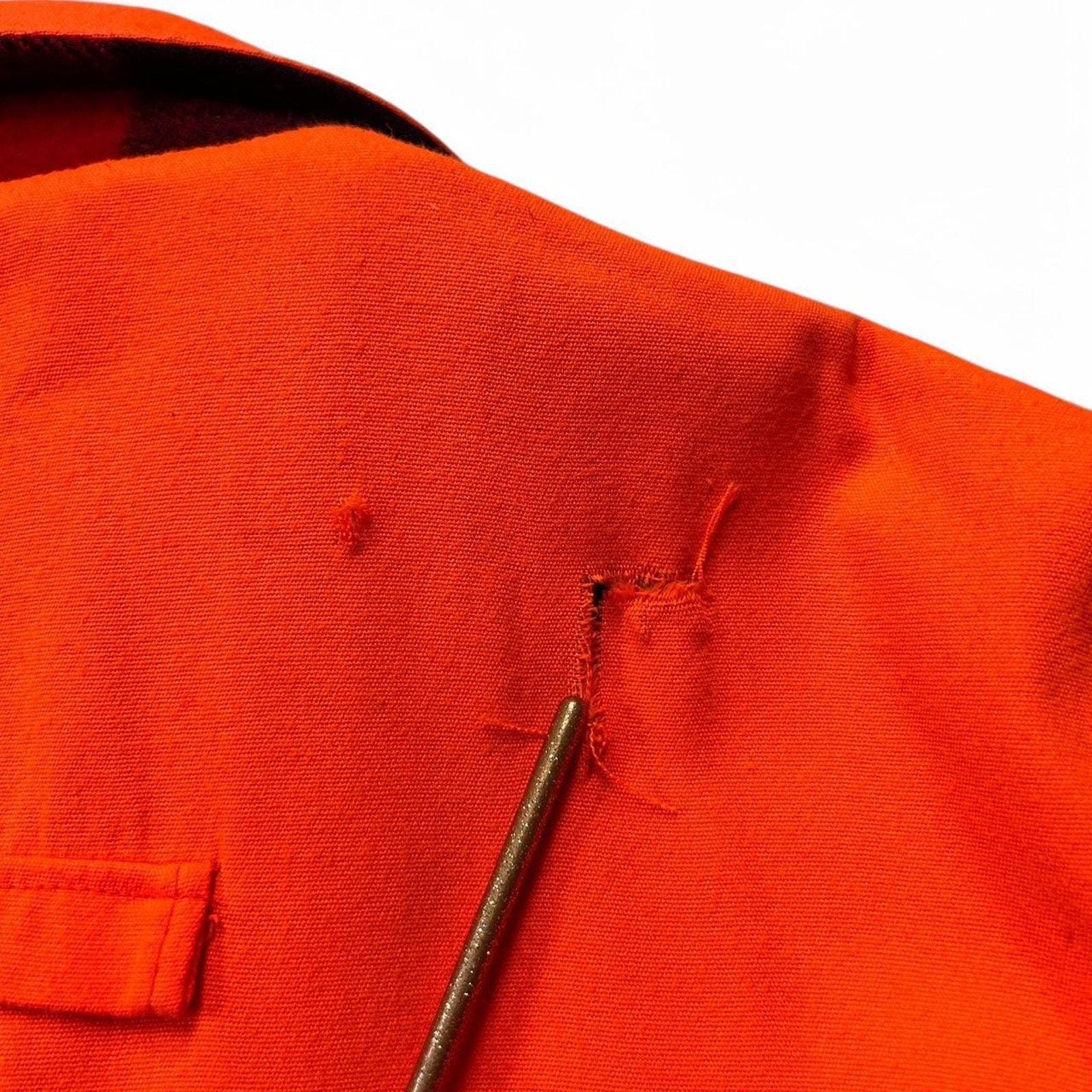 Woolrich 70s Wool Buffalo Plaid Mackinaw Reversible Orange Blaze