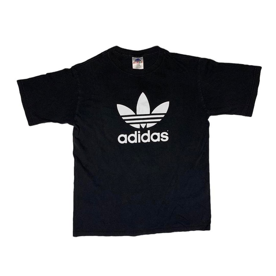ADIDAS Trefoil Sportswear Vintage 90s Black Logo T-shirt Tee