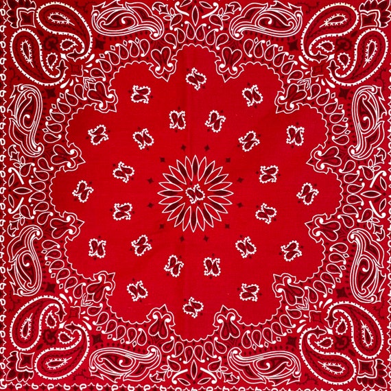 New Old Stock Vintage Made in USA 100 Cotton Red Paisley Bandana Handkerchief by Hav A Hank Brand Etsy Canada