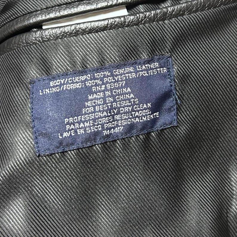 Stafford 90s Vintage Schwarz Leder Sport Mantel Blazer 42L Bild 7