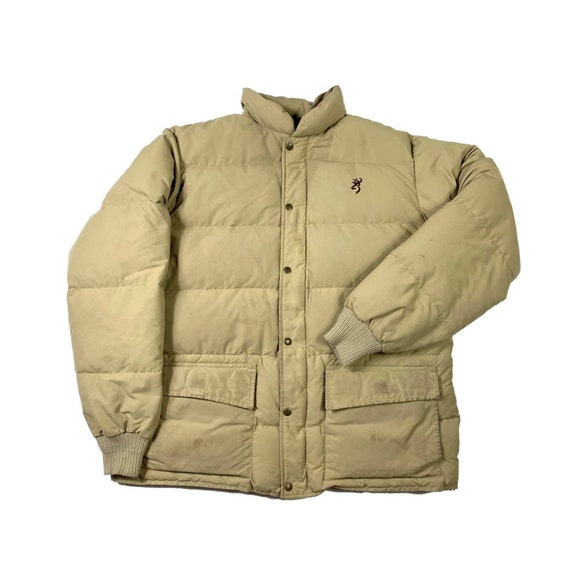 Browning Vintage 80s Goose Down Puffer Jacket Brown Tan Large | Etsy
